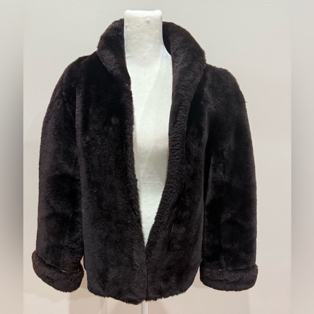Elegant Women's Dark Brown Teddy Jacket